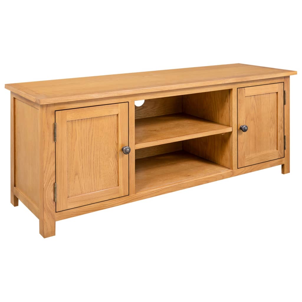 TV Cabinet 110x35x44 cm Solid Oak Wood - Discount Dealers