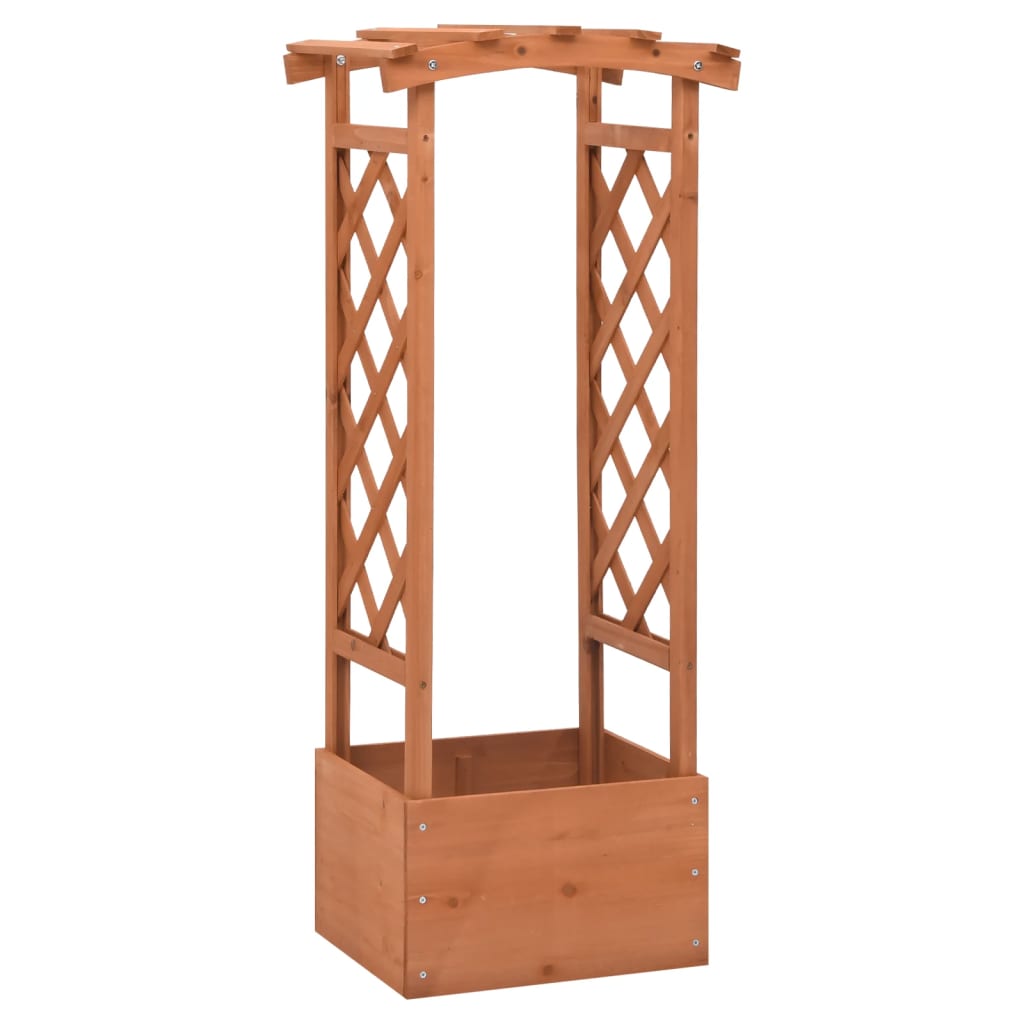 Trellis Planter with Arch 49x39x117 cm Firwood - Unbeatable Bargains