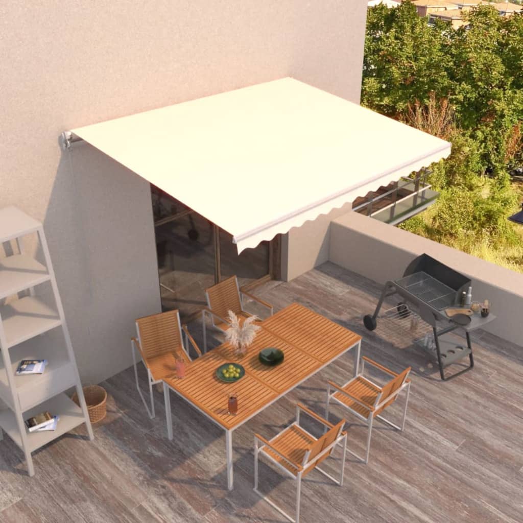 Manual Retractable Awning 400x350 cm Cream - Decor Base