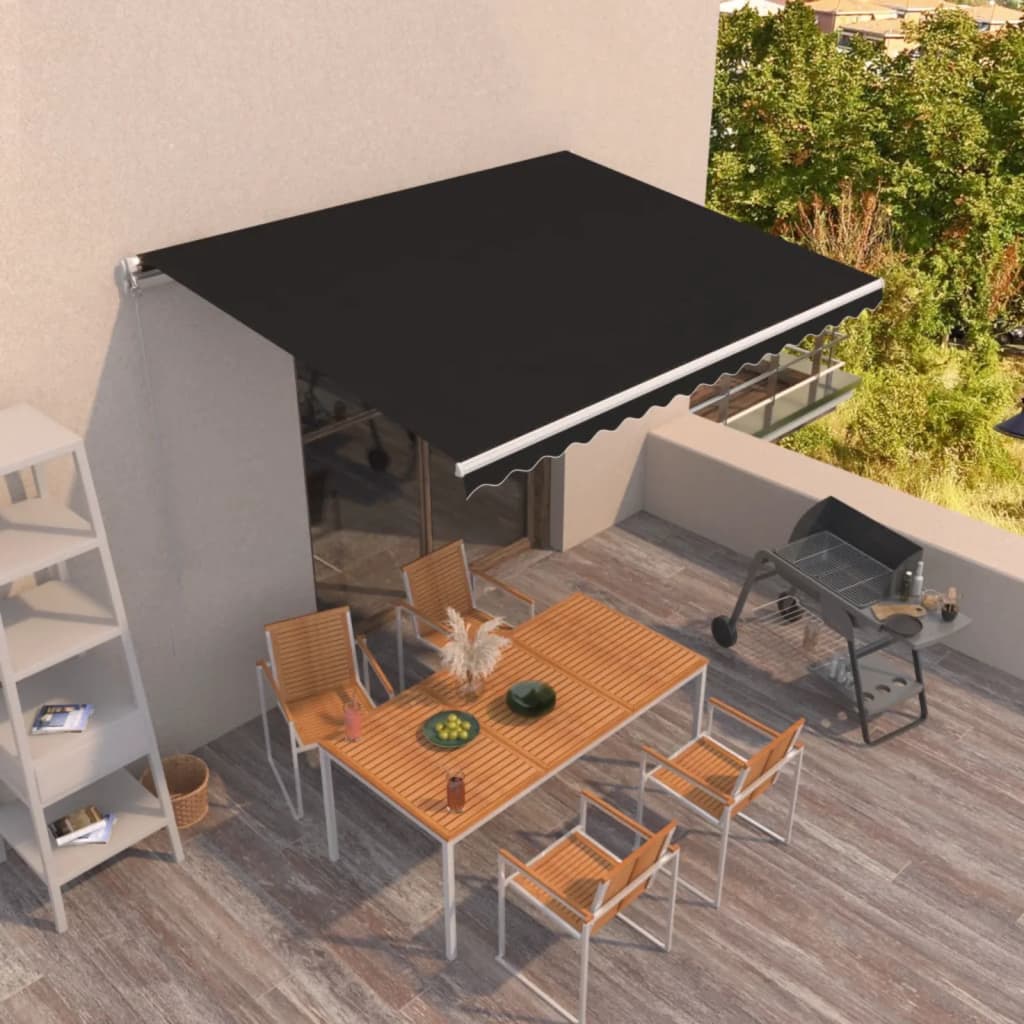 Manual Retractable Awning 400x350 cm Anthracite - Design Hut