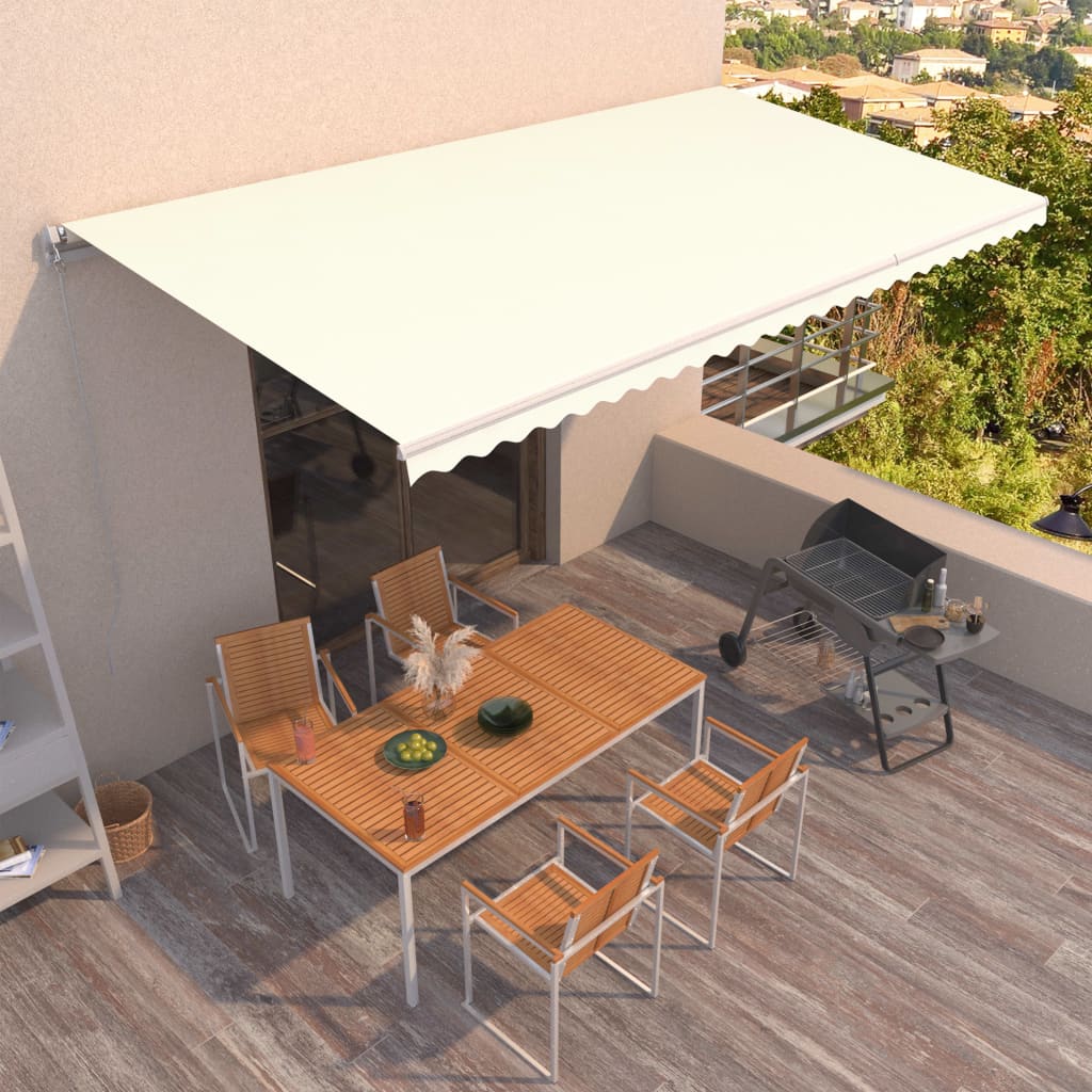 Manual Retractable Awning 600x350cm Cream - Casper Homes