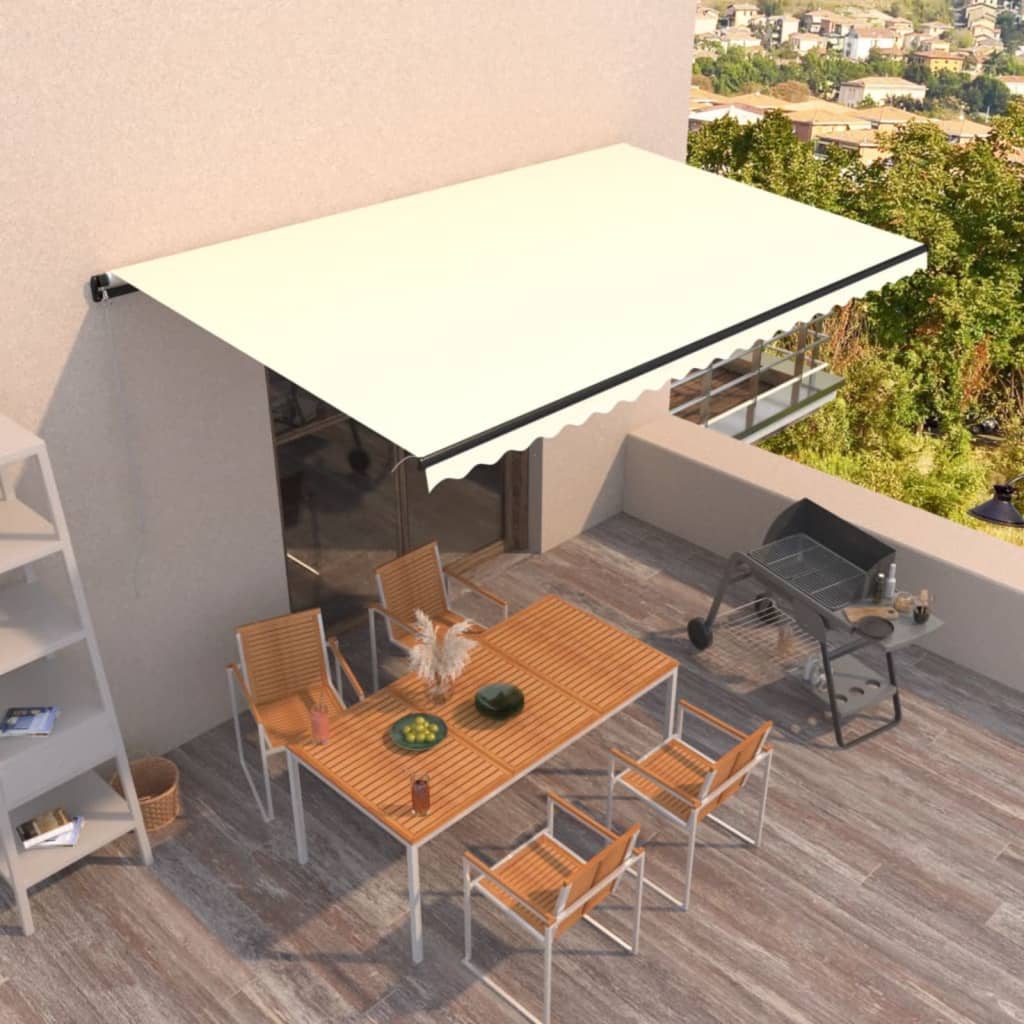 Manual Retractable Awning 500x300 cm Cream - Millennium Furniture