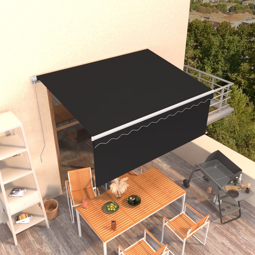 Manual Retractable Awning with Blind 3x2.5m Anthracite - Millennium Furniture