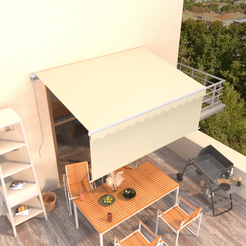 Manual Retractable Awning with Blind 3.5x2.5m Cream - Millennium Furniture