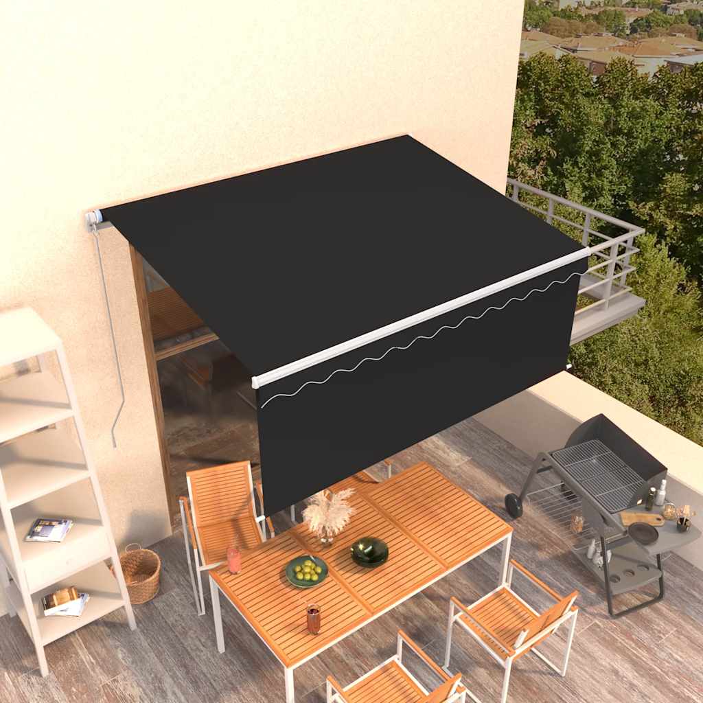 Manual Retractable Awning with Blind 3.5x2.5m Anthracite - Millennium Furniture