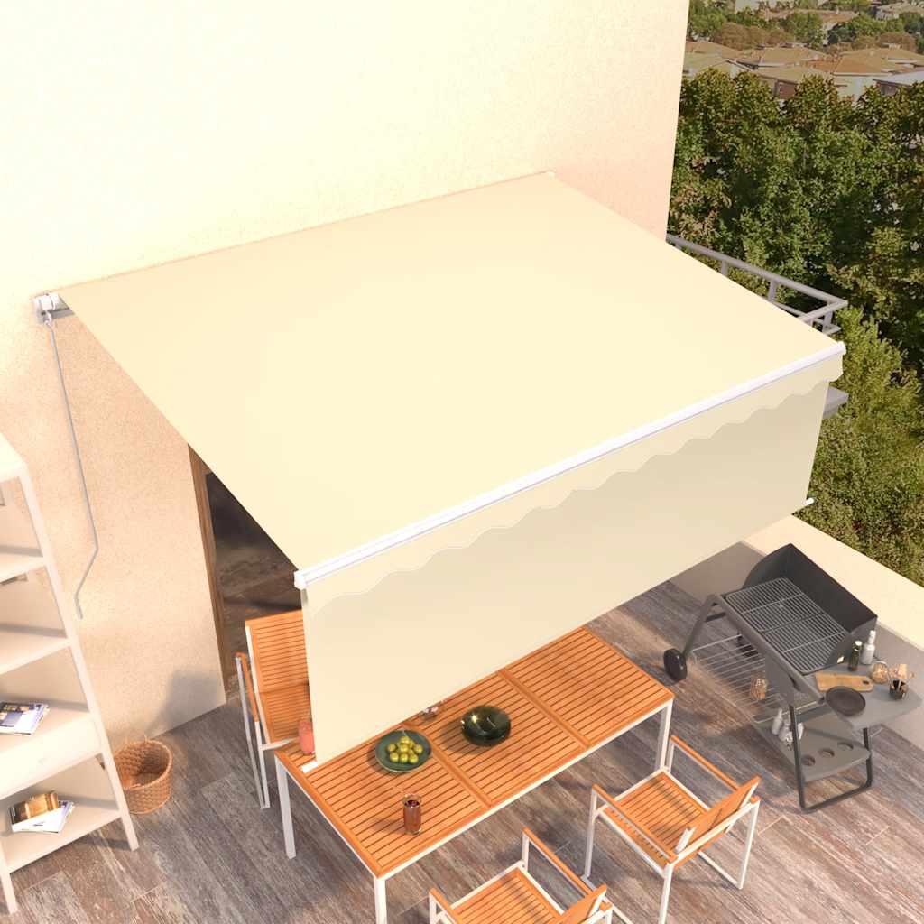 Manual Retractable Awning with Blind 4x3m Cream - Millennium Furniture