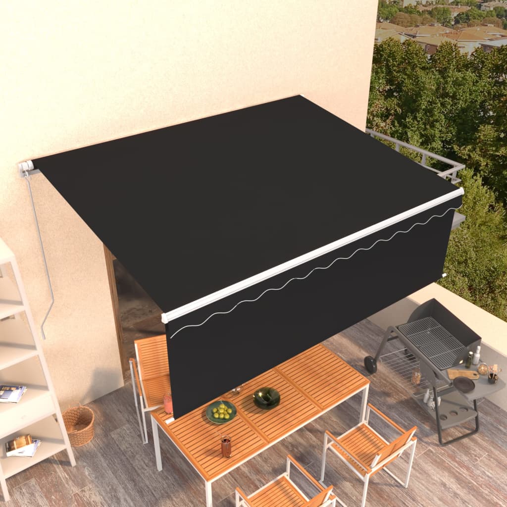 Manual Retractable Awning with Blind 4.5x3m Anthracite - All Things Good