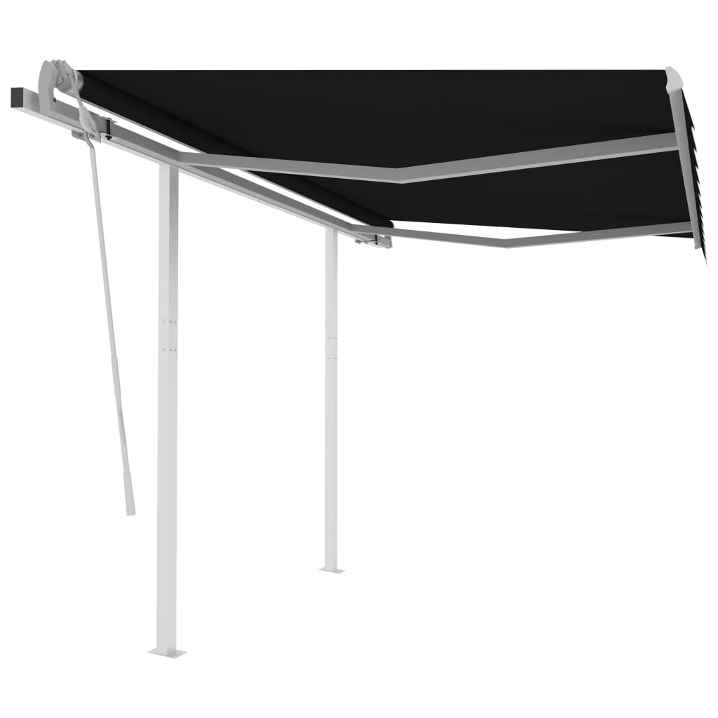 Manual Retractable Awning with Posts 3x2.5 m Anthracite - Casper Homes