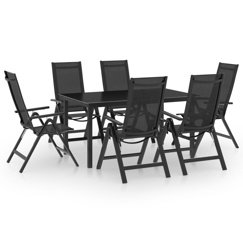 7 Piece Garden Dining Set Aluminium Anthracite - Sid & Sam