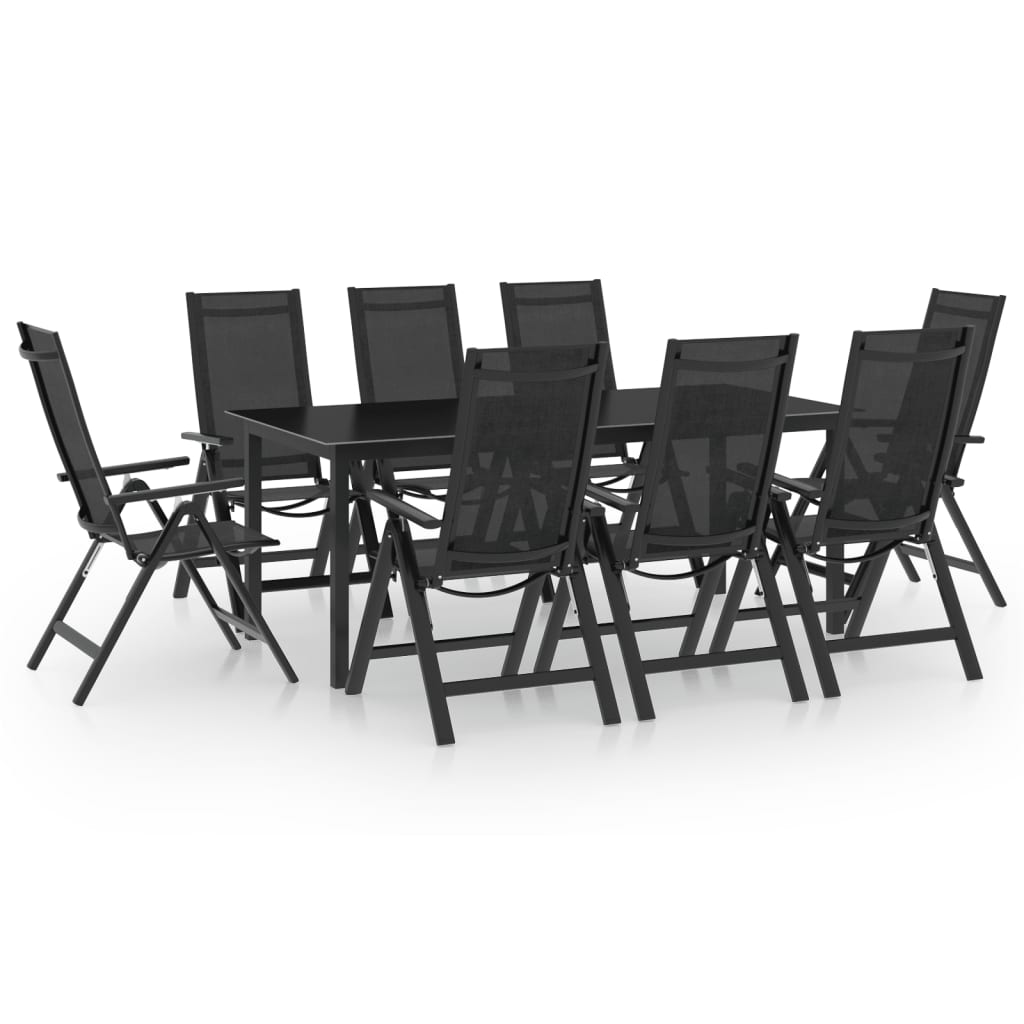 9 Piece Garden Dining Set Aluminium Anthracite - Brittle & Co