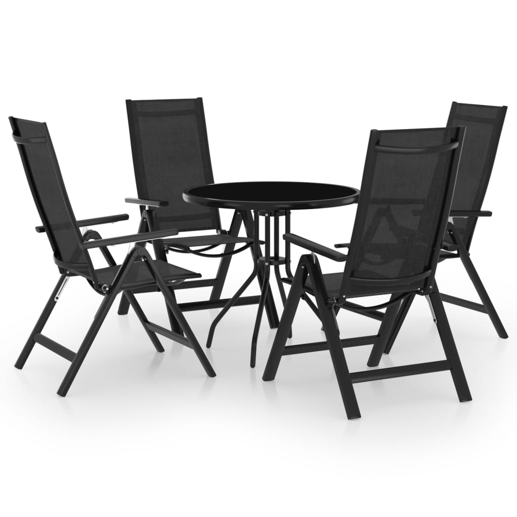 5 Piece Bistro Set Black and Anthracite - Millennium Furniture