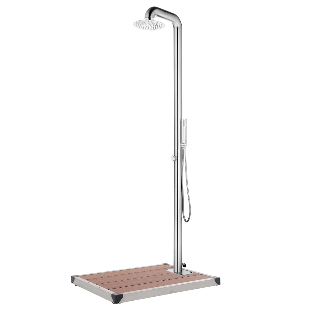 Garden Shower with Brown Base 230 cm Stainless Steel - Direct Imports
