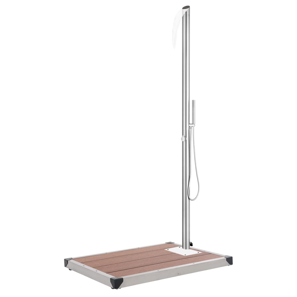Garden Shower with Brown Base 225 cm Stainless Steel - All Things Good