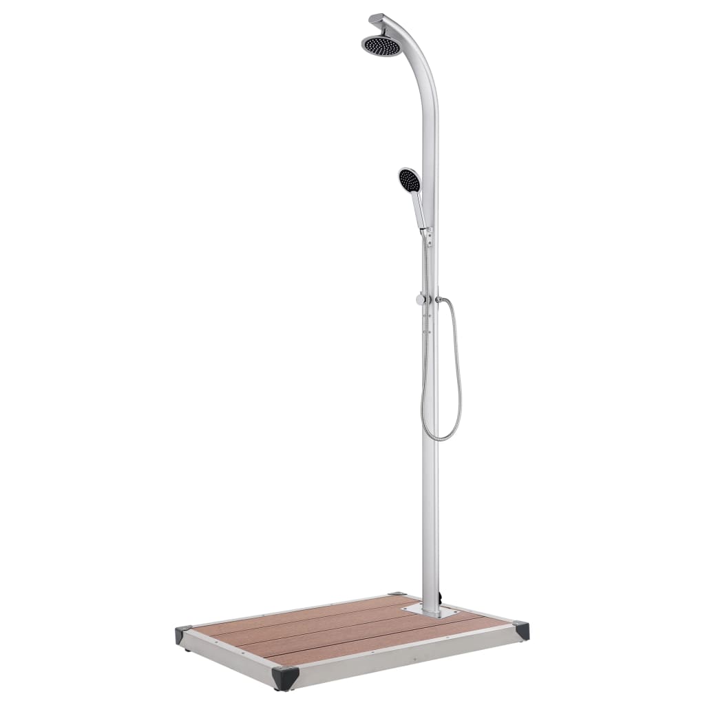 Garden Shower with Brown Base 220 cm Aluminium - Discount Dealers