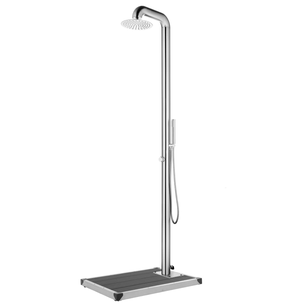 Garden Shower with Grey Base 230 cm Stainless Steel - The Home Maker