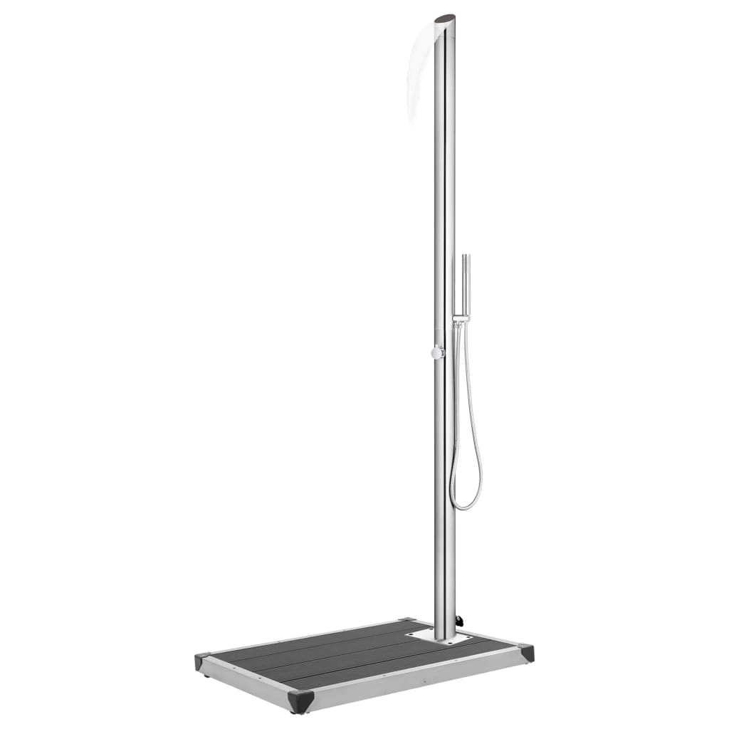 Garden Shower with Grey Base 225 cm Stainless Steel - Unbeatable Bargains