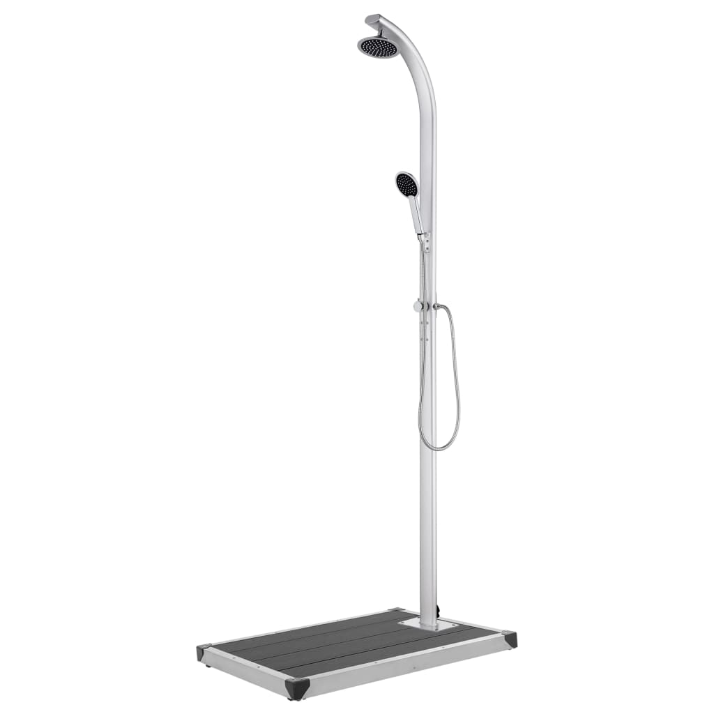Garden Shower with Grey Base 220 cm Aluminium - The Home Maker