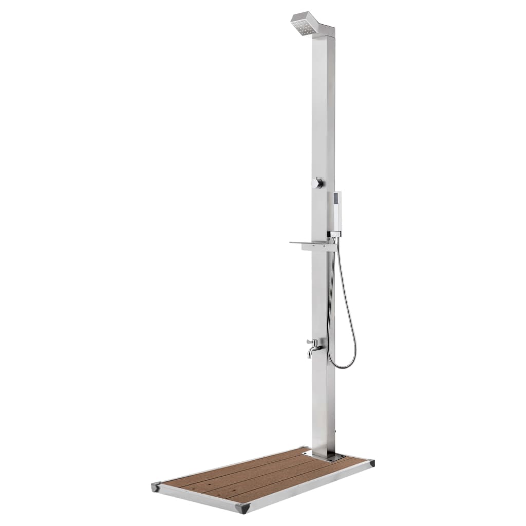 Garden Shower with Brown Base 225cm Stainless Steel - Merkel Designers
