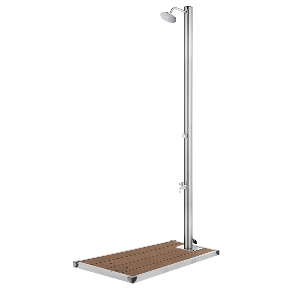 Garden Shower with Brown Base 220 cm Stainless Steel - Casper Homes