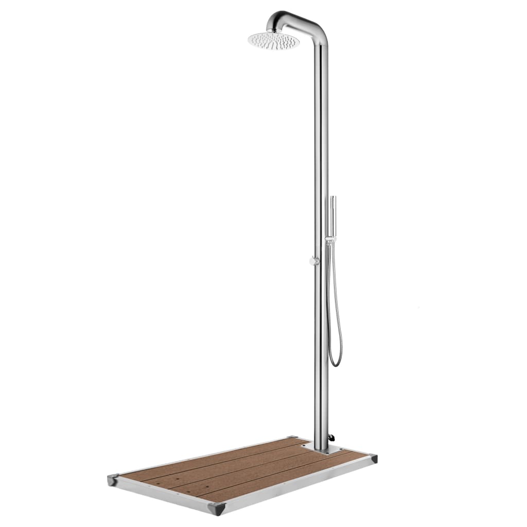 Garden Shower with Brown Base 230 cm Stainless Steel - All Things Good