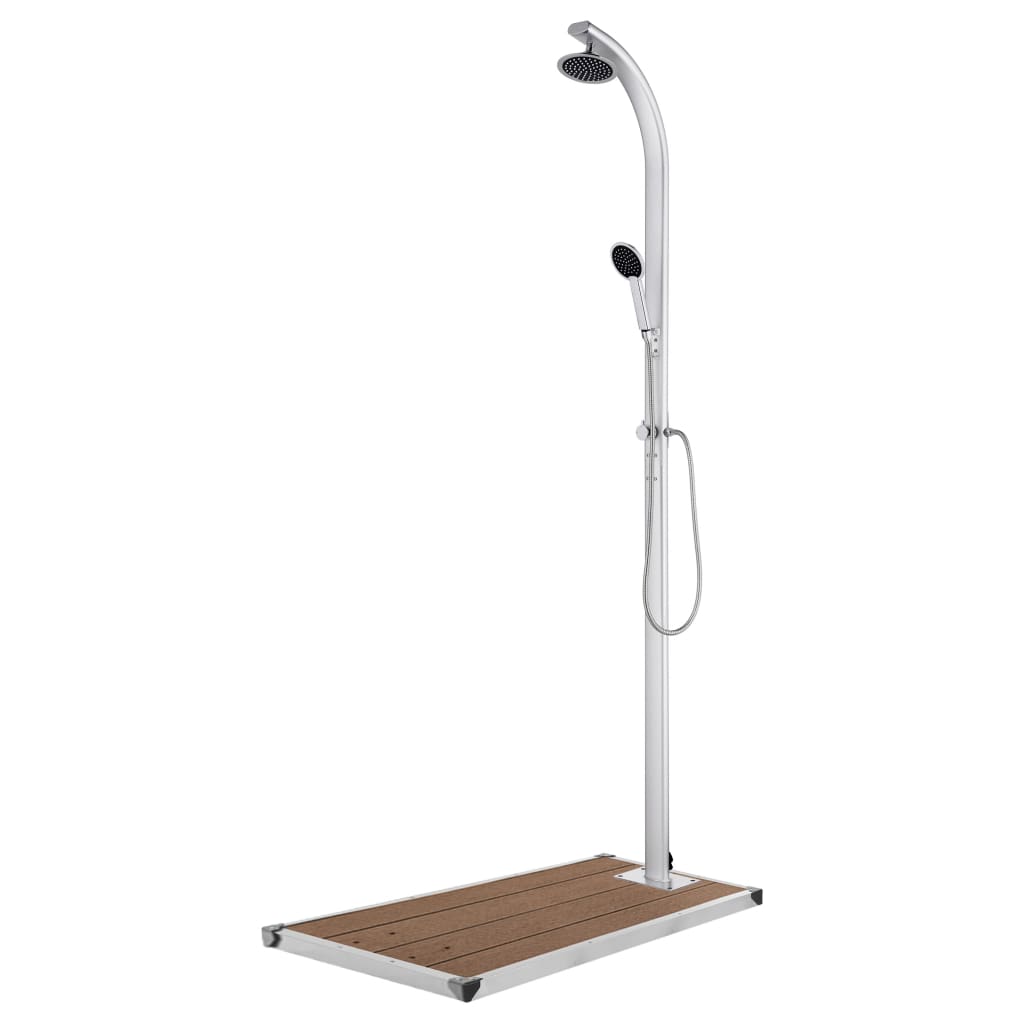 Garden Shower with Brown Base 220 cm Aluminium - Sid & Sam
