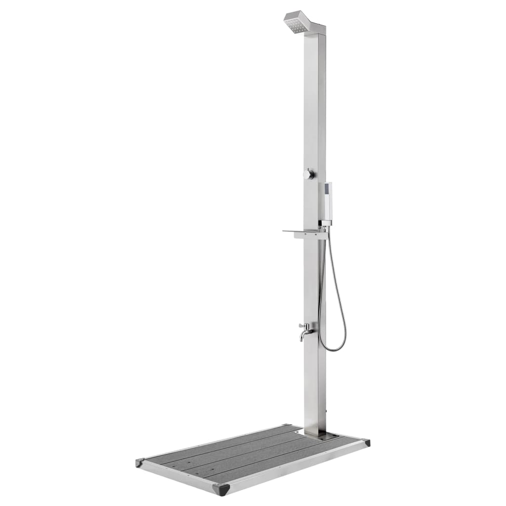 Garden Shower with Grey Base 225cm Stainless Steel - Tyrell & Tyrell