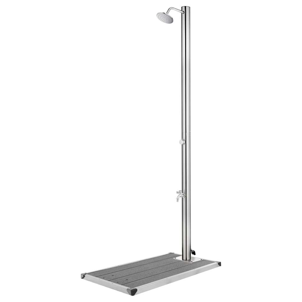 Garden Shower with Grey Base 220 cm Stainless Steel - Sid & Sam