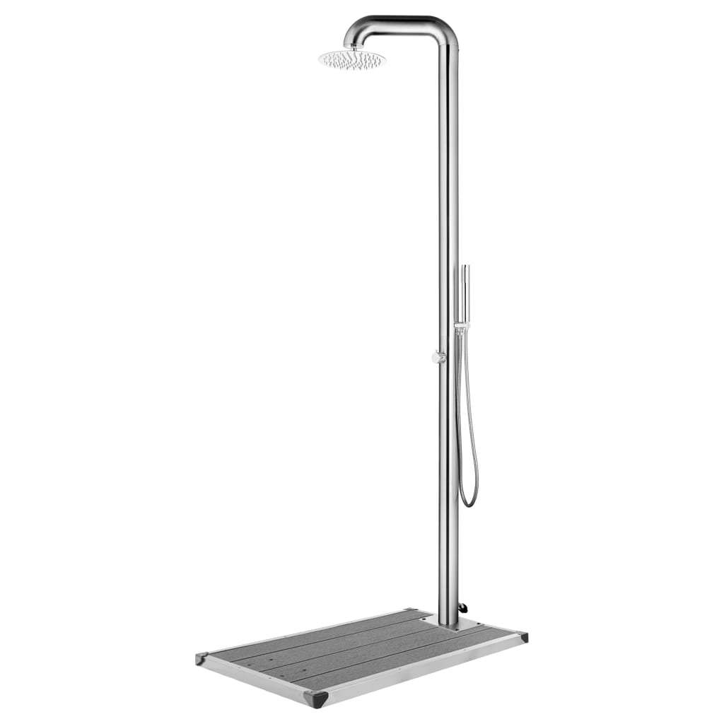 LORLOFT Garden Shower with Base 230 cm Stainless Steel - Grey - Design Hut