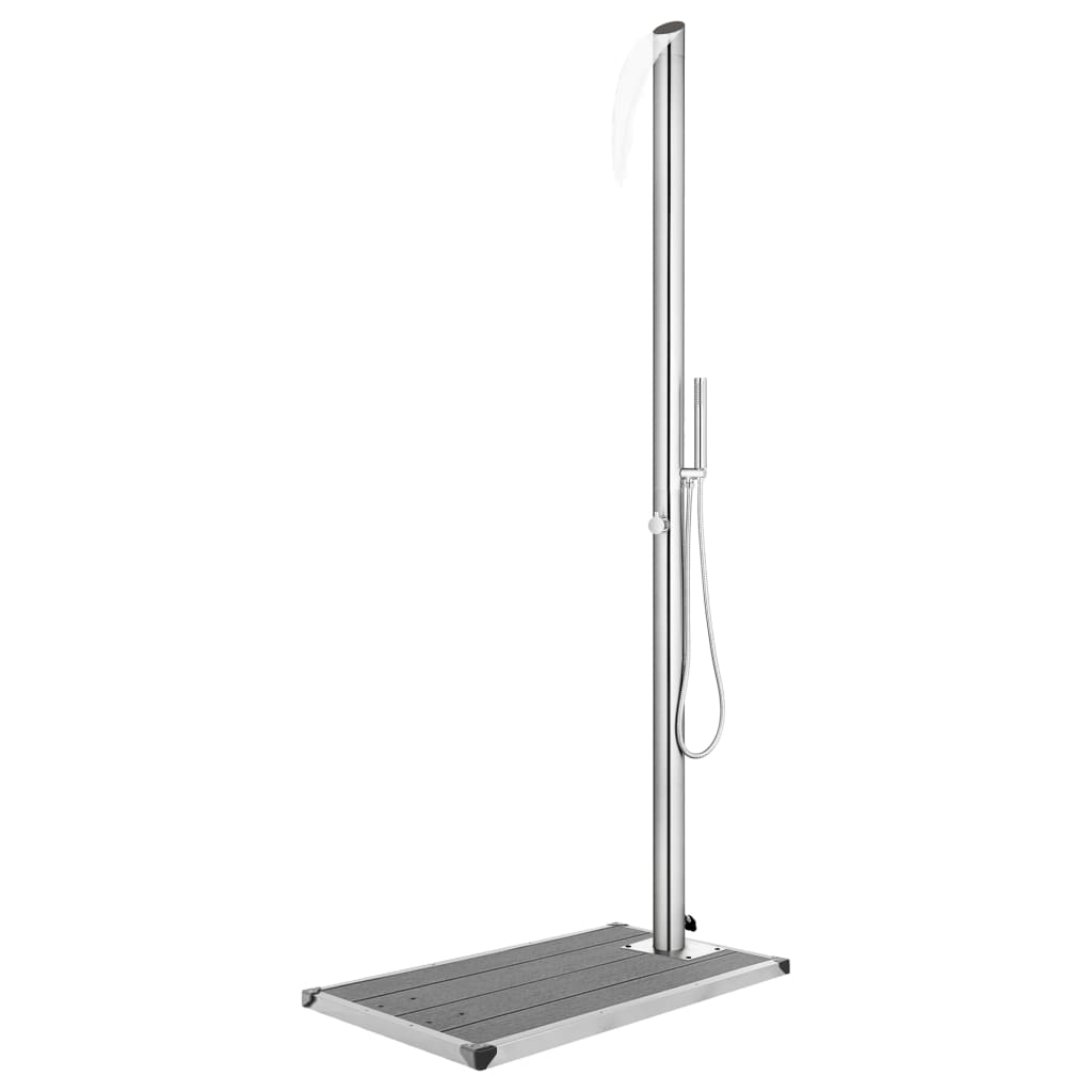 Garden Shower with Grey Base 225 cm Stainless Steel - Discount Dealers