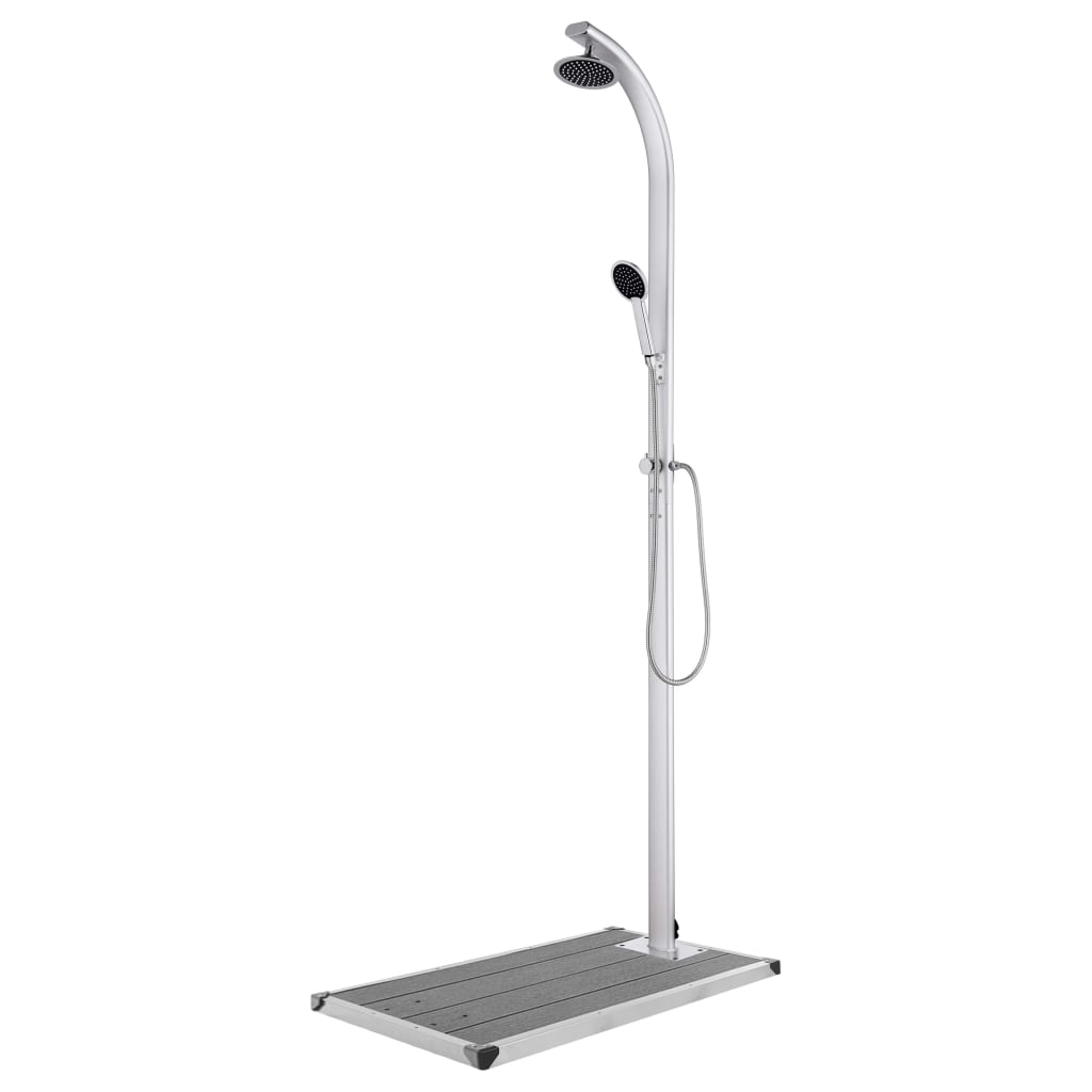 Garden Shower with Grey Base 220 cm Aluminium - All Things Good