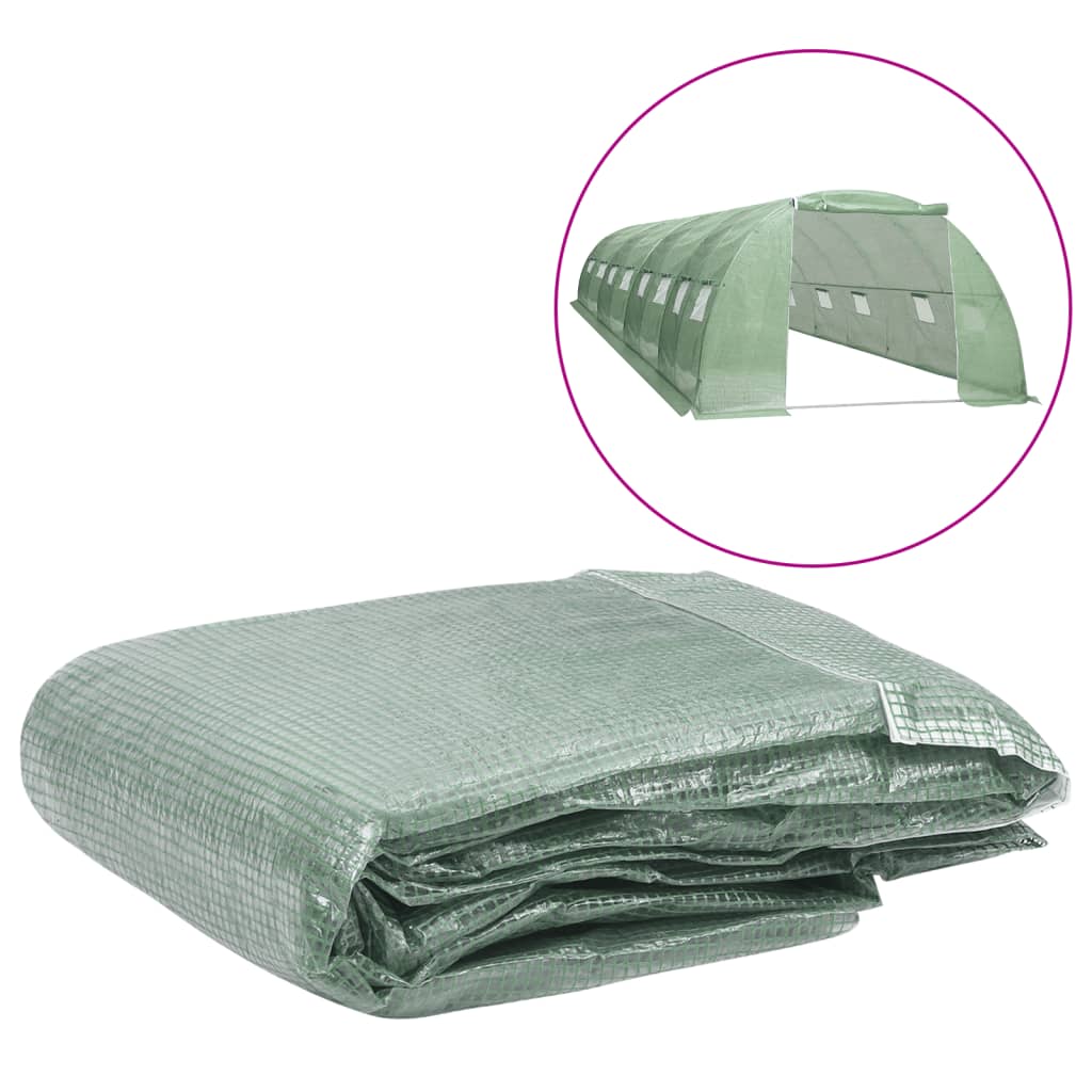Greenhouse Replacement Cover (32 m2) 400x800x200 cm Green - Millennium Furniture
