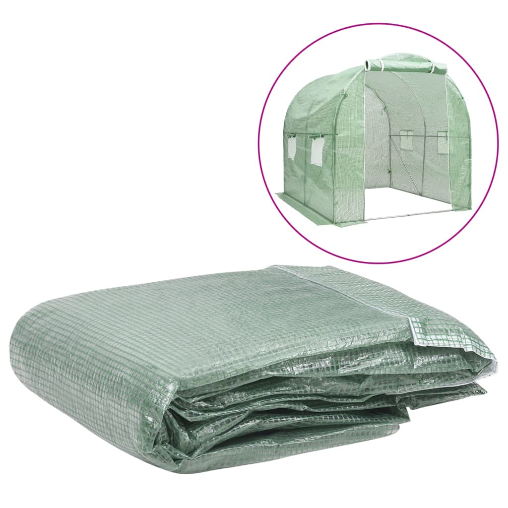 Greenhouse Replacement Cover (4 m2) 200x200x200 cm Green - Design Hut