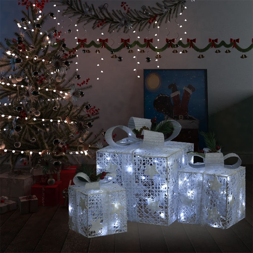 Chena Decorative Gift Boxes 3 pcs White Outdoor Indoor - Sid & Sam