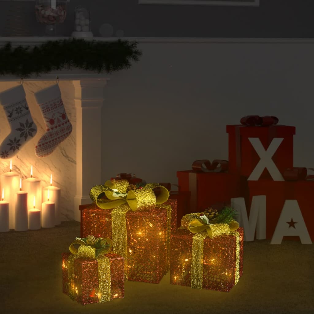 Chena Decorative Gift Boxes 3 pcs Red Outdoor Indoor - Sid & Sam