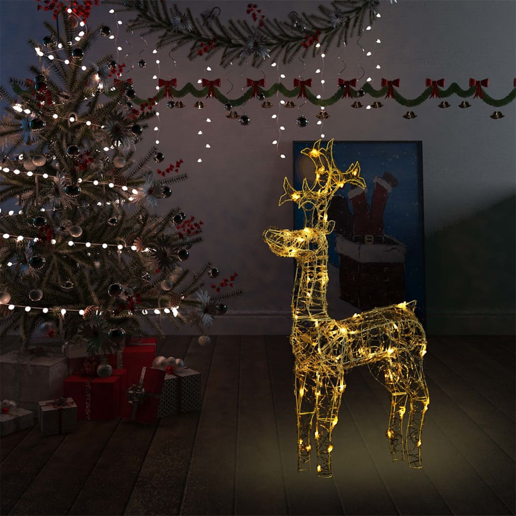 Reindeer Christmas Decoration 90 LEDs 60x16x100 cm Acrylic - Discount Dealers