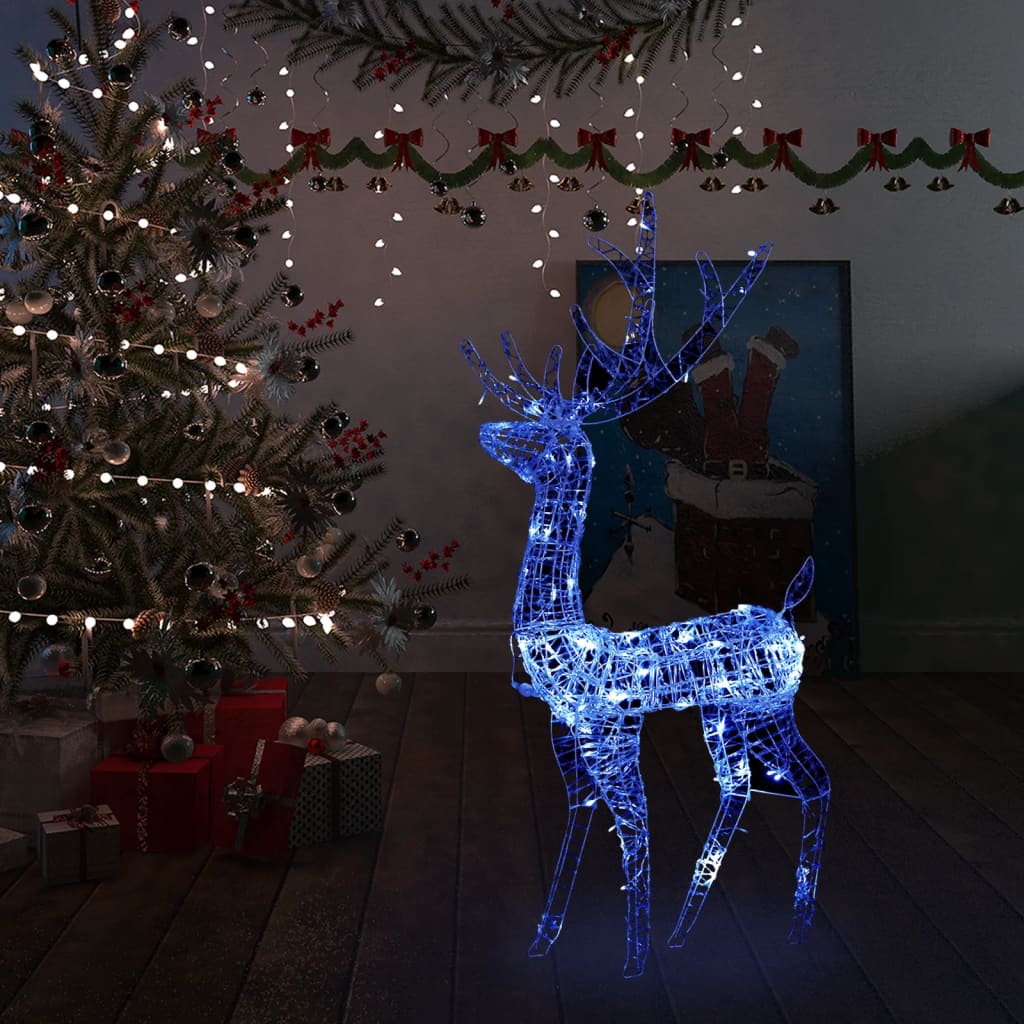 GLISTEN Acrylic Reindeer Christmas Decoration 140 LEDs 120cm Blue - All Things Good