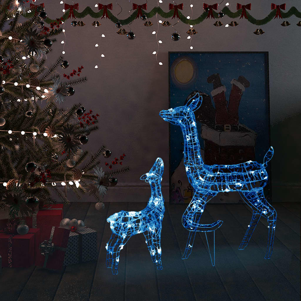 Briet Acrylic Reindeer Family Decoration 160 LED Blue - Sid & Sam