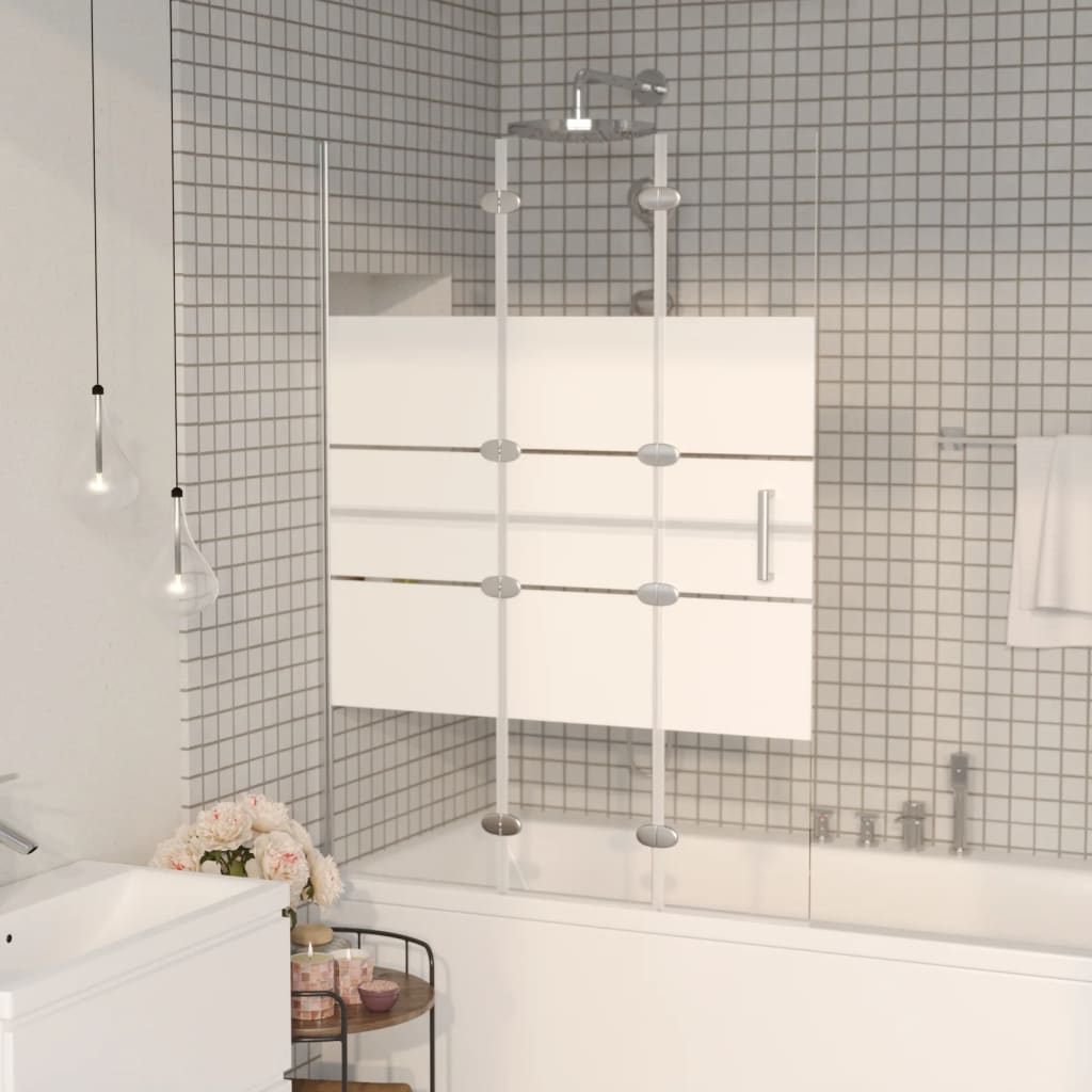 Folding Shower Enclosure ESG 100x140 cm White - Discount Dealers