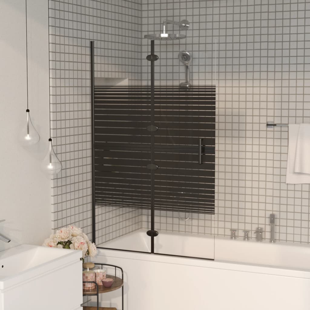 Folding Shower Enclosure ESG 80x140 cm Black - Merlin Deals