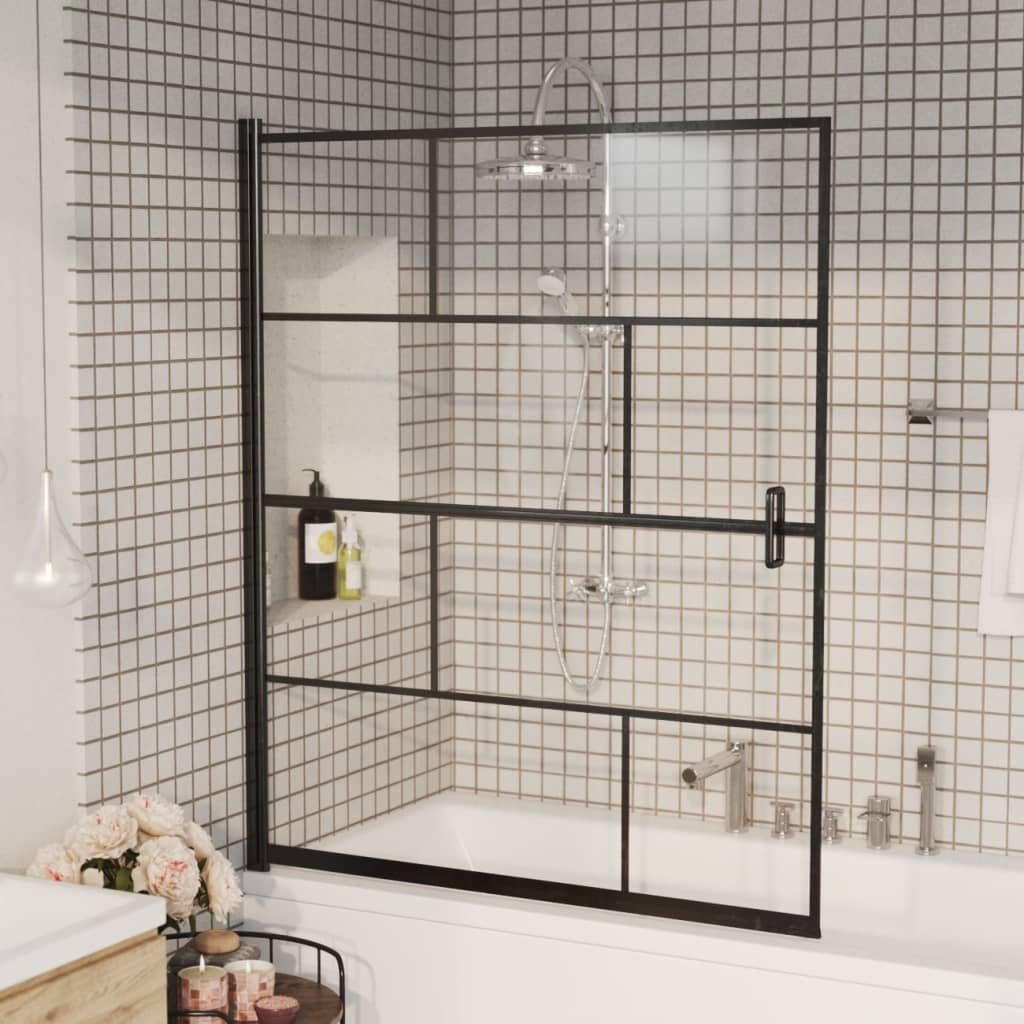 Shower Enclosure ESG 116x140 cm Black - All Things Good