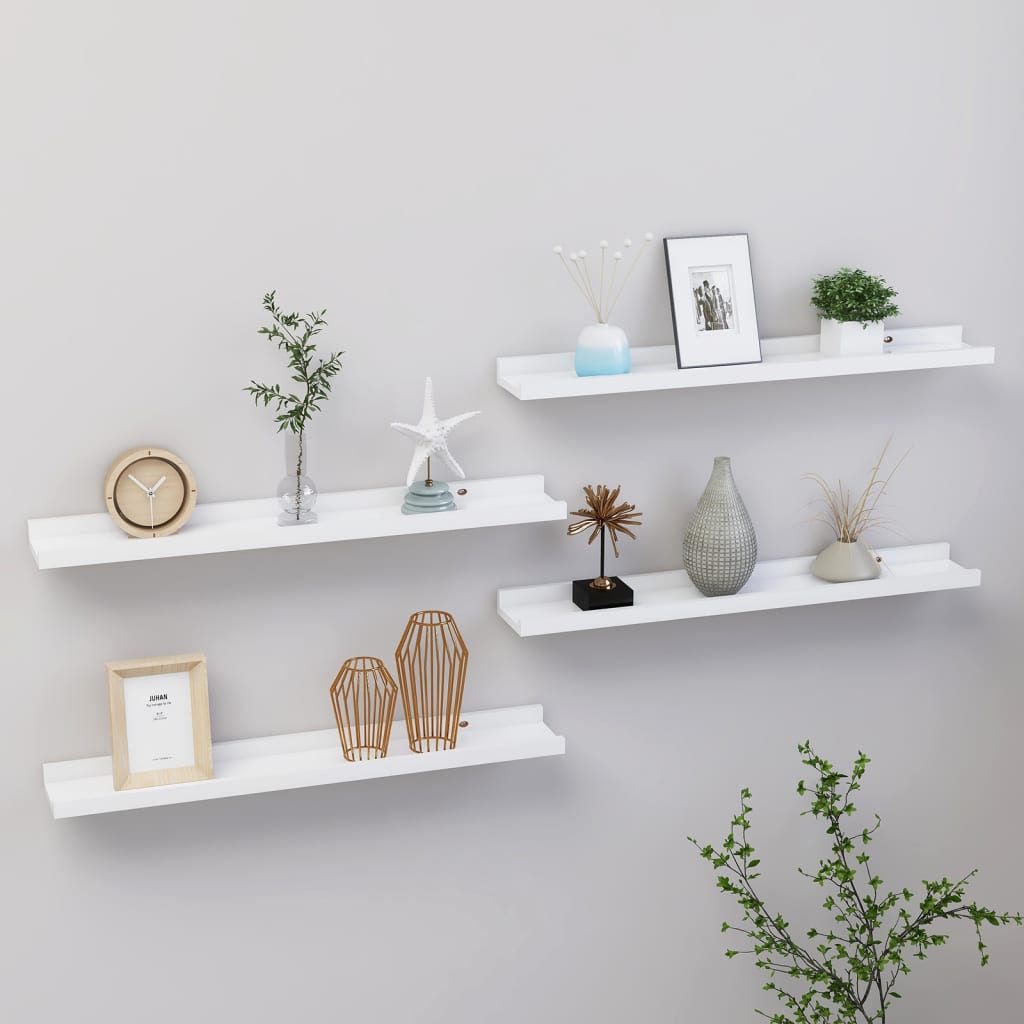 Wall Shelves 4 pcs White 60x9x3 cm - Unbeatable Bargains