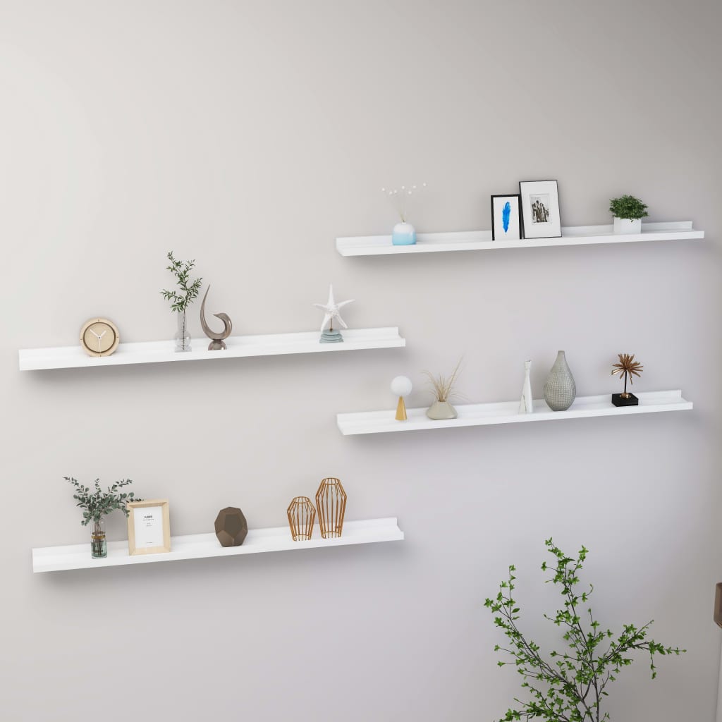 Wall Shelves 4 pcs White 100x9x3 cm - Sid & Sam