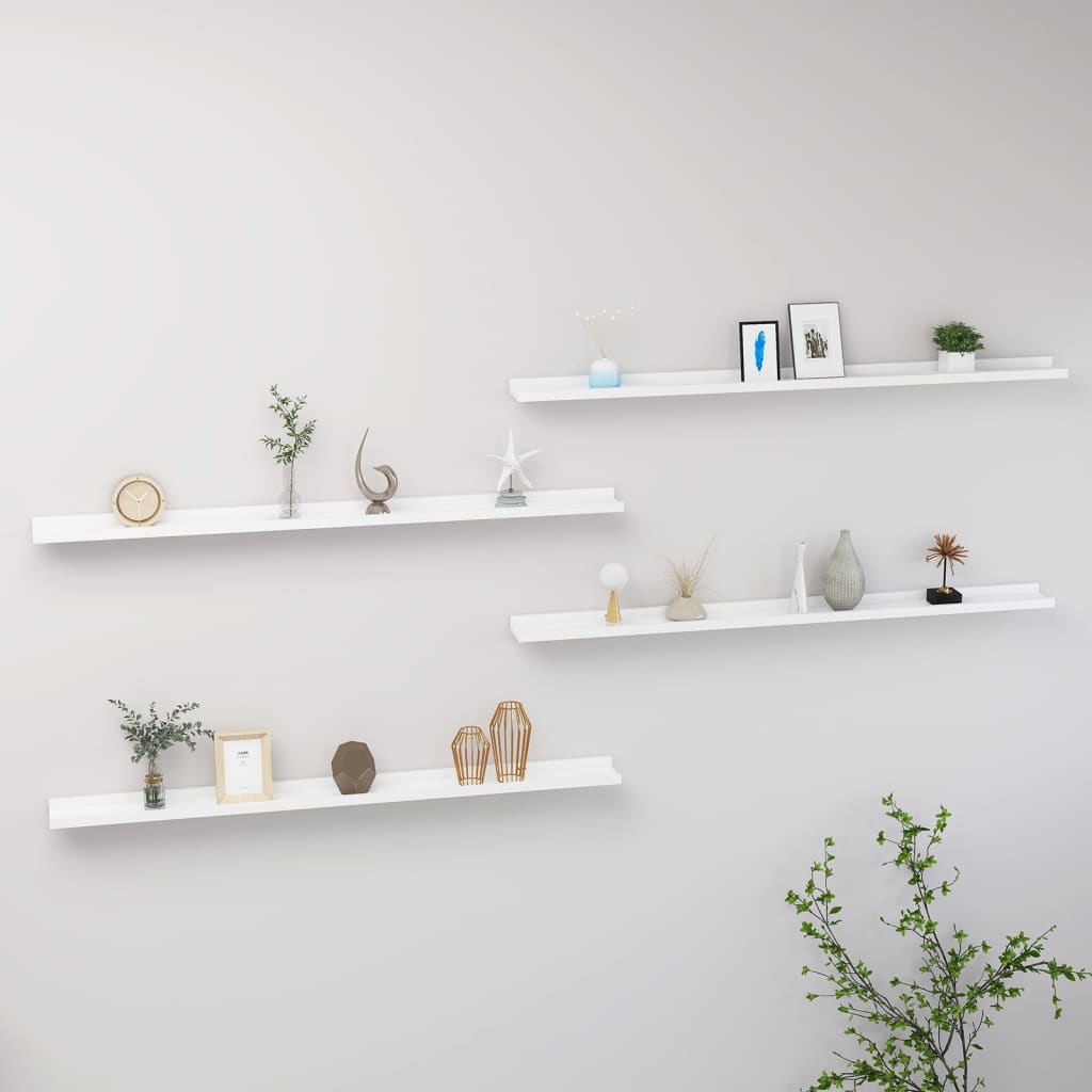 Wall Shelves 4 pcs White 115x9x3 cm - Millennium Furniture