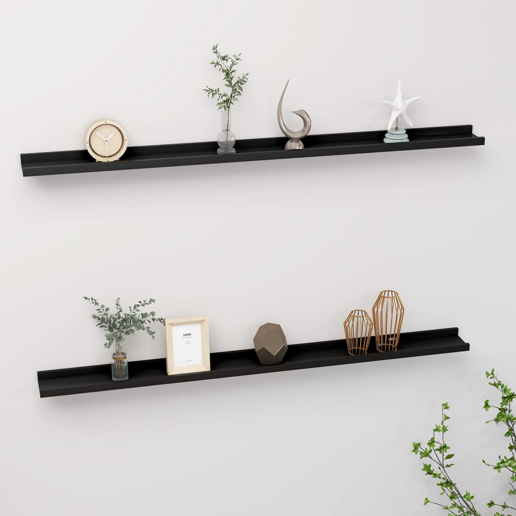 Wall Shelves 2 pcs Black 115x9x3 cm - Millennium Furniture
