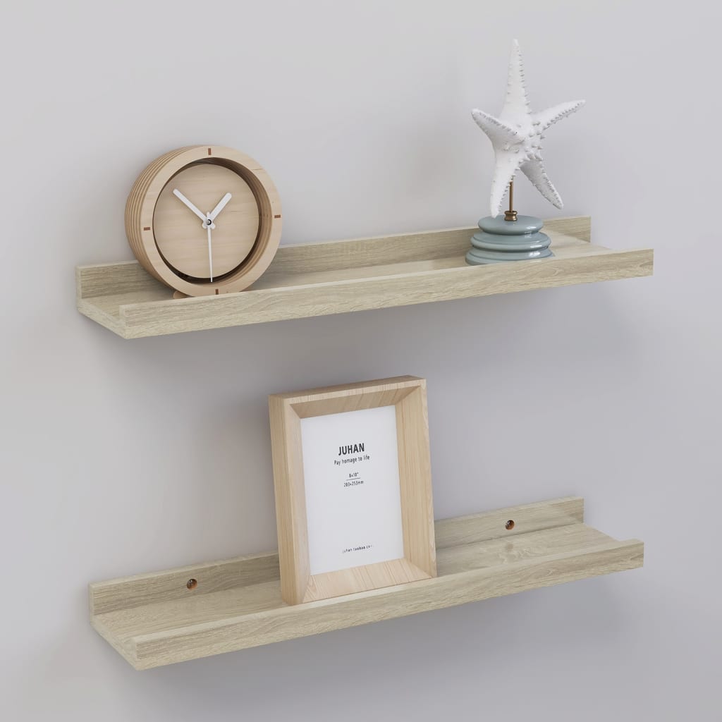 Wall Shelves 2 pcs Sonoma Oak 40x9x3 cm - Direct Imports