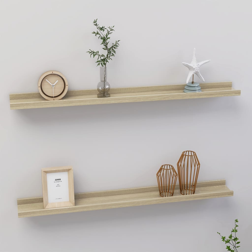 Wall Shelves 2 Pieces Sonoma Oak 80x9x3 cm - Casper Homes