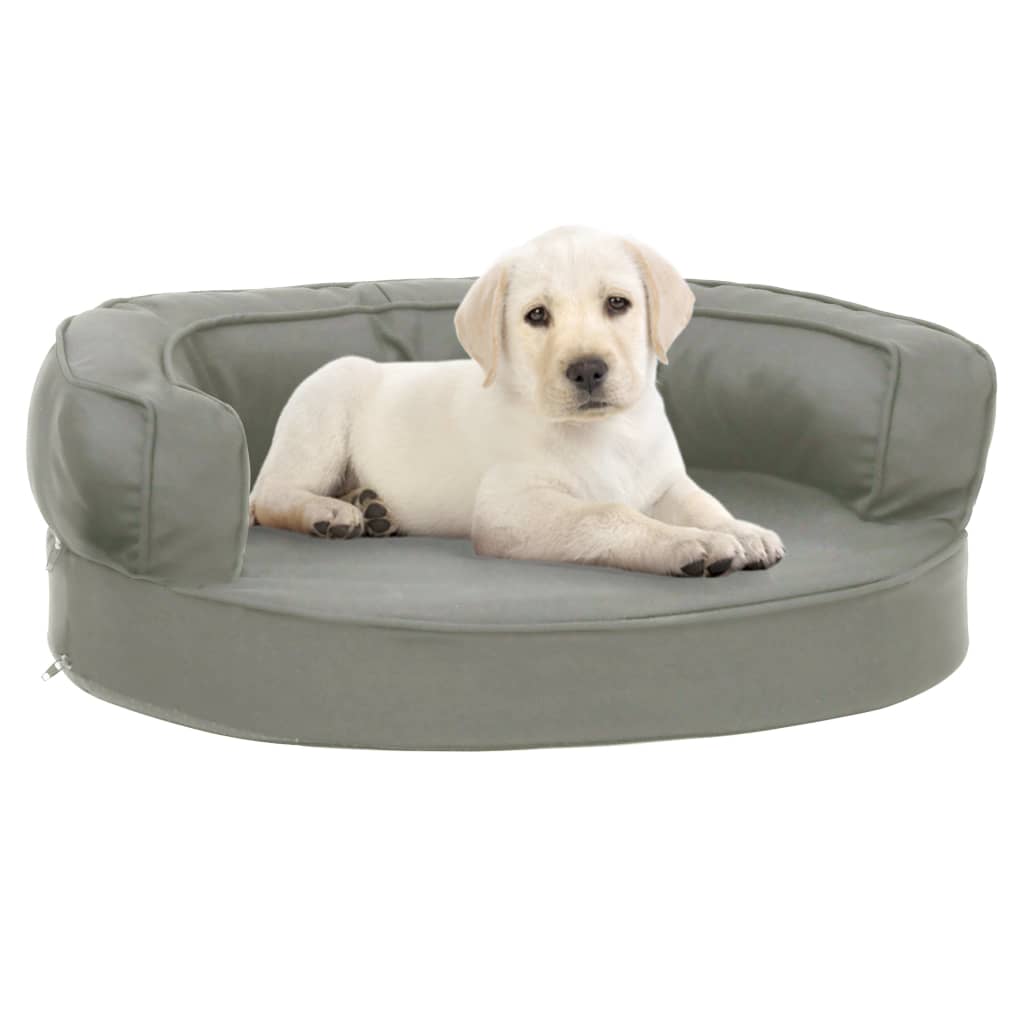 Ergonomic Dog Bed Mattress 60x42 cm Linen Look Grey - Unbeatable Bargains