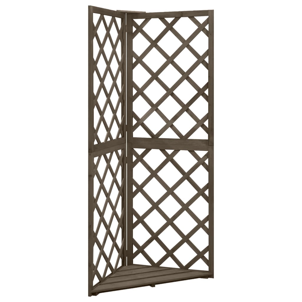 Corner Trellis Grey 50x50x145 cm Solid Fir Wood - Merlin Deals