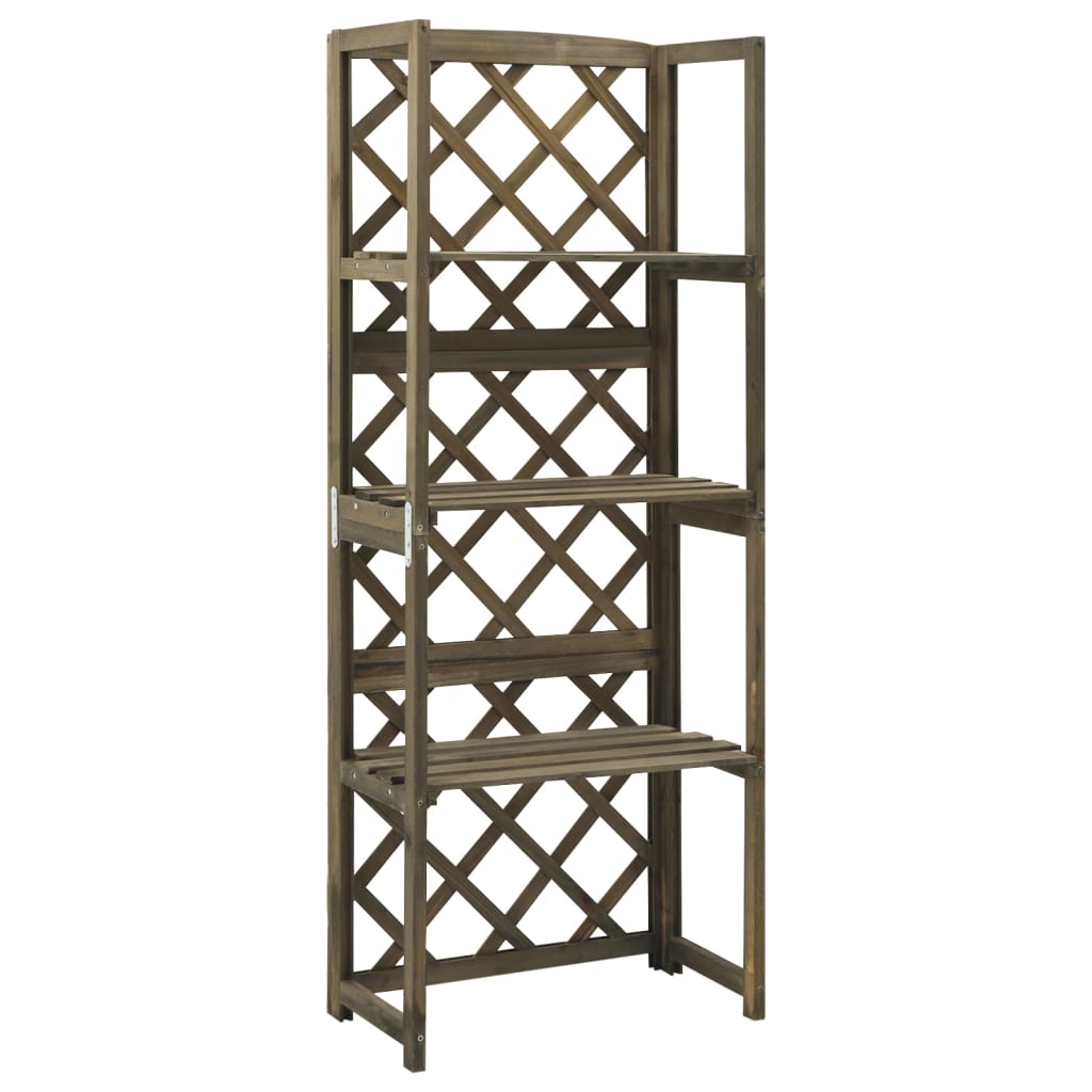 Trellis with Shelves Grey 55x30x140 cm Solid Fir Wood - R and M Furniture
