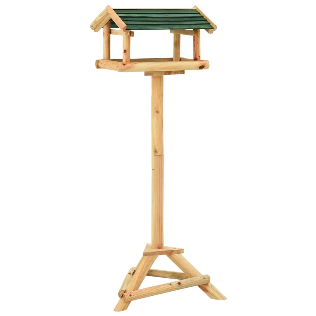 Bird Feeder with Stand 37x28x100cm Solid Fir Wood - Design Hut